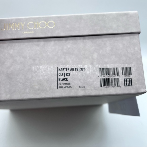 Jimmy Choo ‘Karter 85’ Leather Stiletto Ankle Booties Black Size: 38.5 - Picture 8 of 8